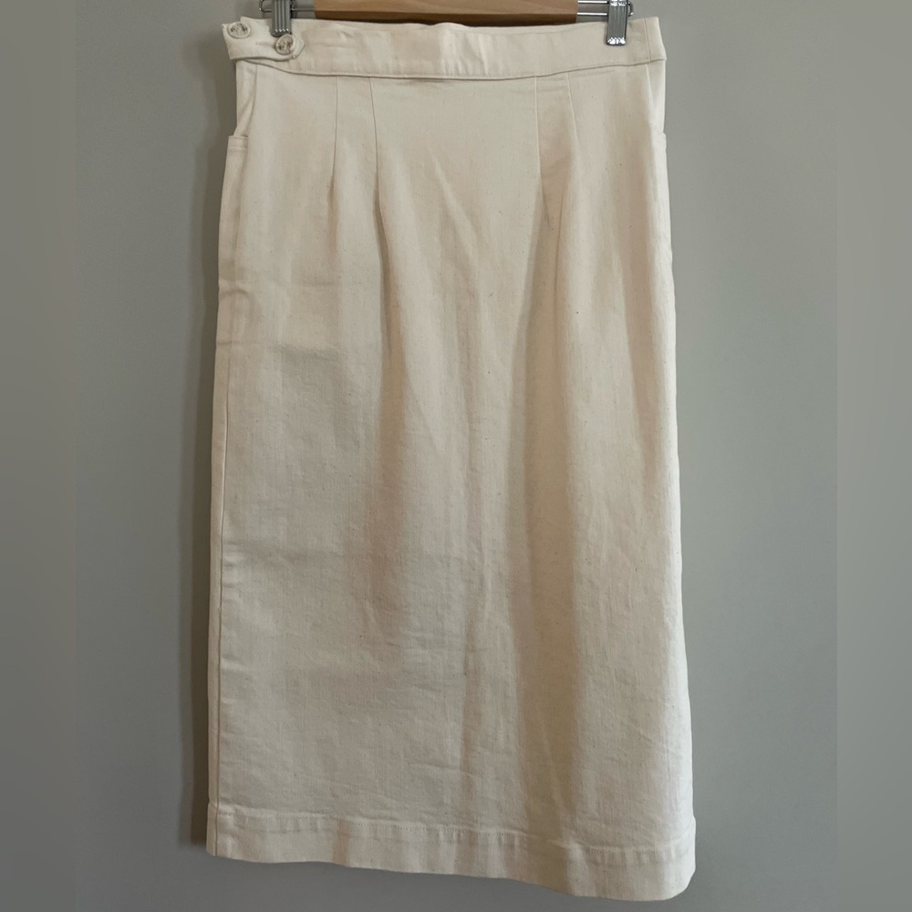 NWT Micaela Greg Natural Denim Wrap Skirt - Picture 11 of 16
